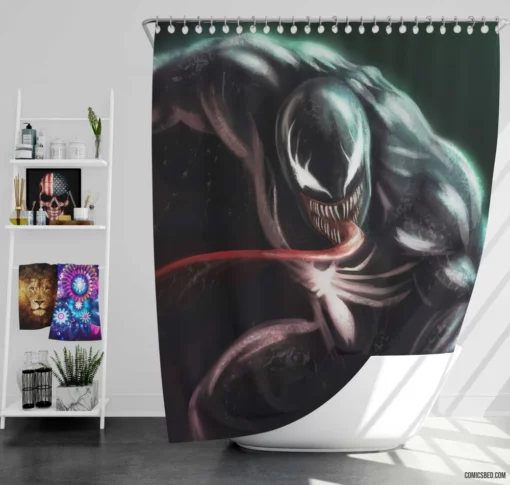 Venom Dark Chronicles Comic Shower Curtain