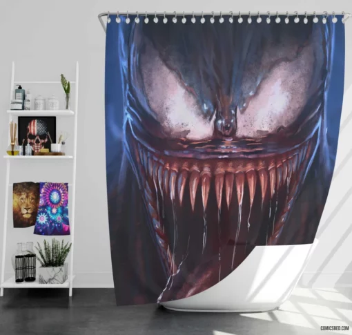 Venom Lethal Marvel Chronicles Comic Shower Curtain