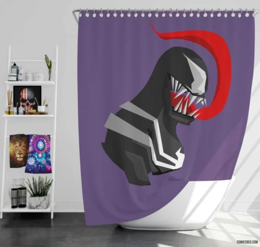 Venom Lethal Threat in Homecoming Comic Shower Curtain