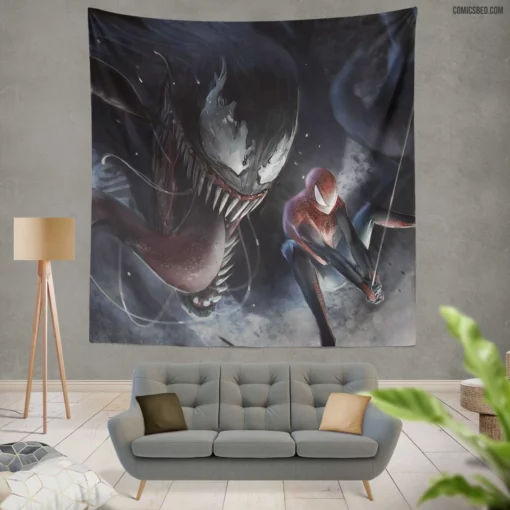 Venom Marvel Clash Spidey Stand Comic Wall Tapestry