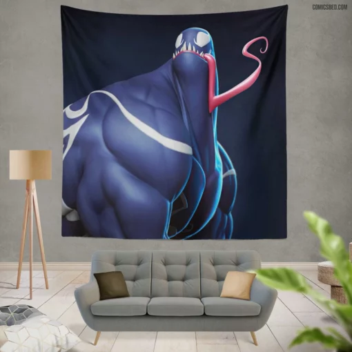 Venom Marvel Dark Adversary Comic Wall Tapestry