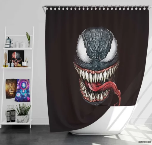 Venom Marvel Dark Antagonist Comic Shower Curtain