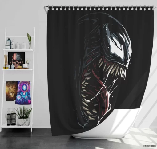 Venom Marvel Dark Anti-Hero Comic Shower Curtain