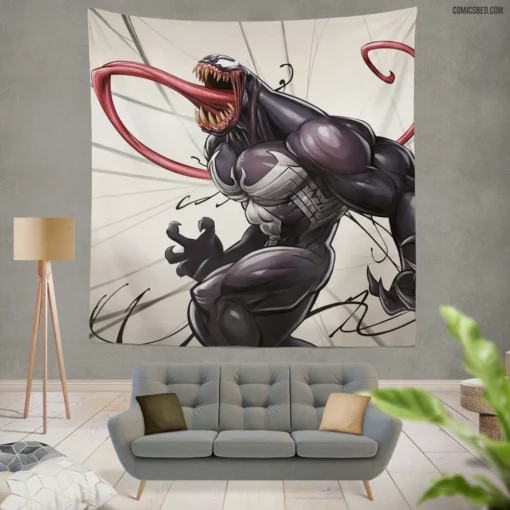 Venom Marvel Dark Antihero Comic Wall Tapestry