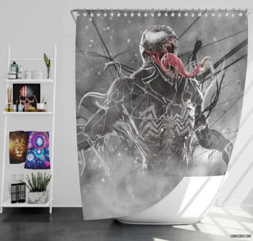 Venom Marvel Dark Comics Shower Curtain