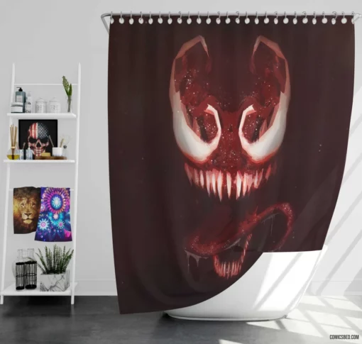 Venom Marvel Deadly Adversary Comic Shower Curtain