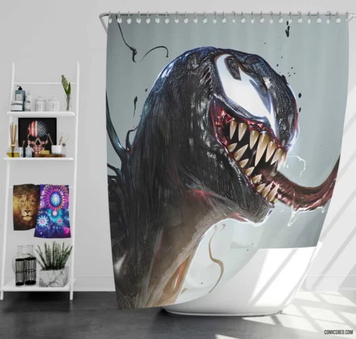 Venom Marvel Deadly Villain Comic Shower Curtain