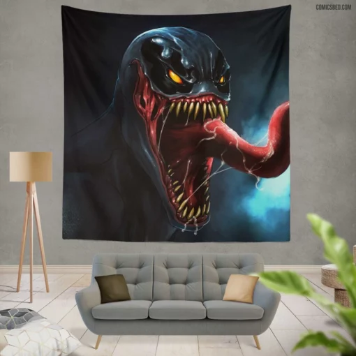 Venom Marvel Enigmatic Antagonist Comic Wall Tapestry