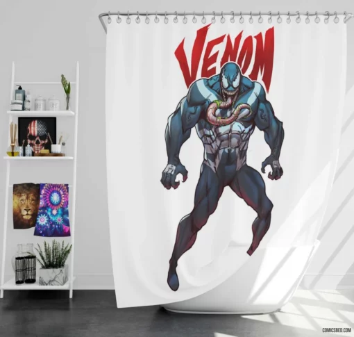 Venom Marvel Hypnotic Obsession Comic Shower Curtain