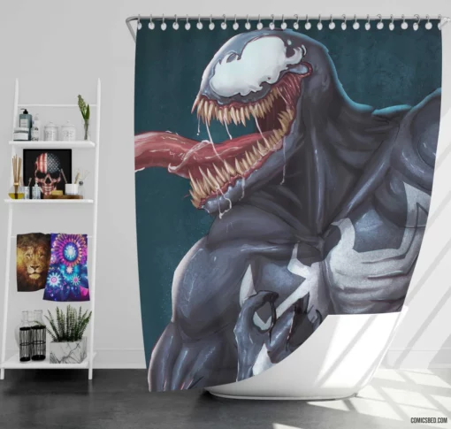 Venom Marvel Lethal Antihero Comic Shower Curtain