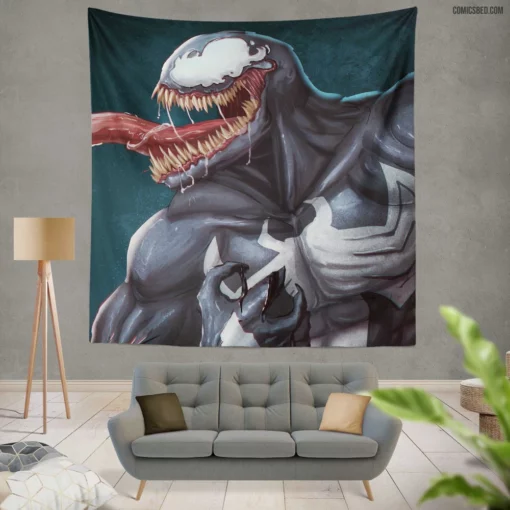 Venom Marvel Lethal Antihero Comic Wall Tapestry