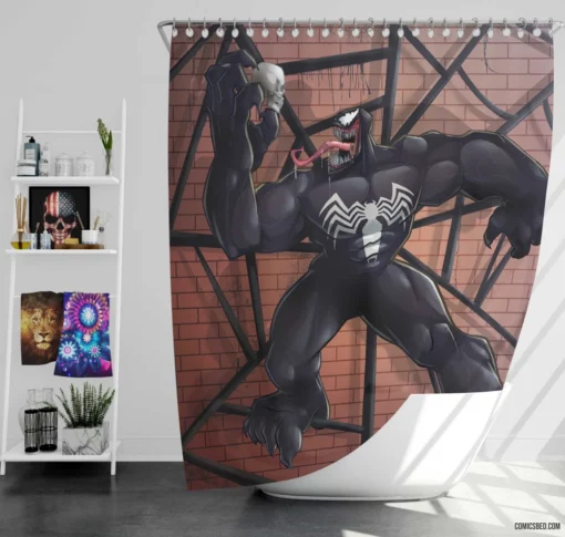 Venom Marvel Lethal Symbiote Comic Shower Curtain