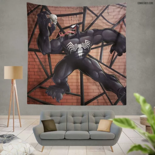 Venom Marvel Lethal Symbiote Comic Wall Tapestry