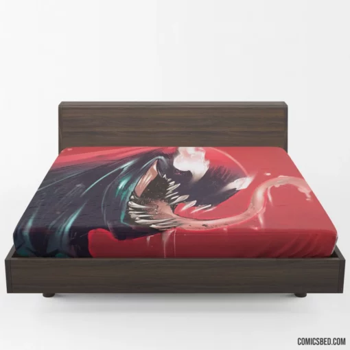 Venom Marvel Lethal Symbiote Feats Comic Fitted Sheet