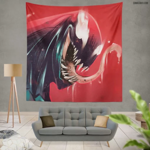 Venom Marvel Lethal Symbiote Feats Comic Wall Tapestry