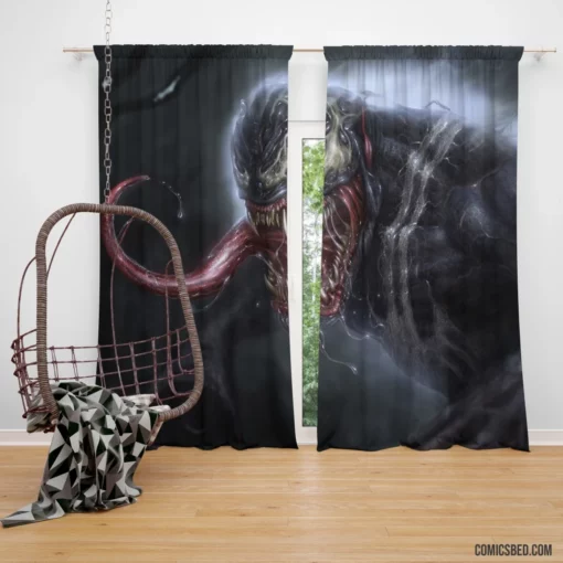 Venom Marvel Menacing Exploits Comic Curtain