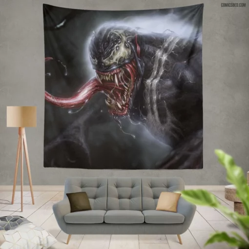 Venom Marvel Menacing Exploits Comic Wall Tapestry