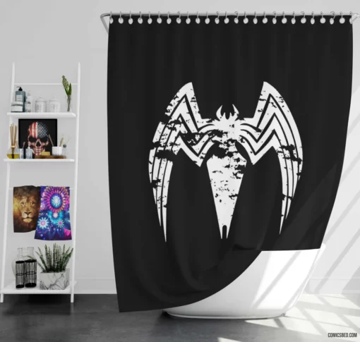 Venom Marvel Menacing Symbiote Unleashed Comic Shower Curtain