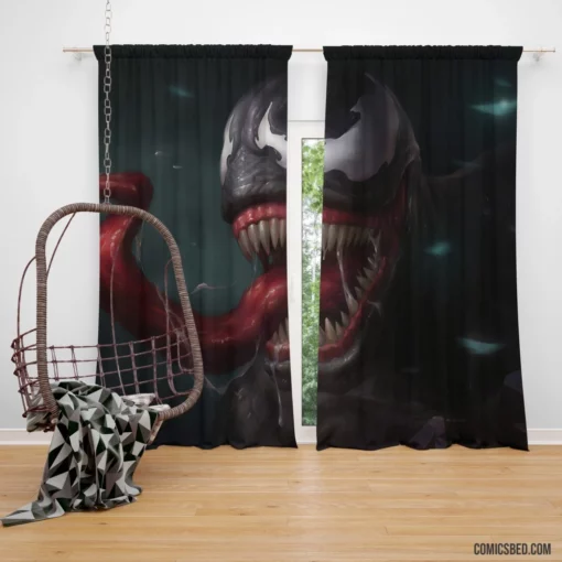 Venom Marvel Menacing Villainy Comic Curtain