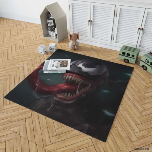 Venom Marvel Menacing Villainy Comic Rug 1