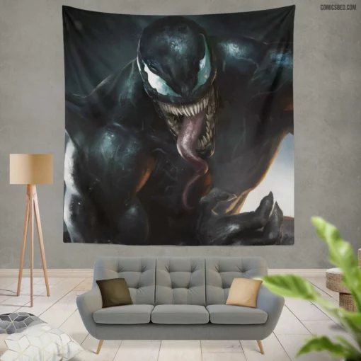 Venom Marvel Mysterious Being Comic Wall Tapestry