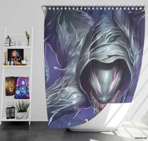 Venom Marvel Mysterious Seduction Comic Shower Curtain