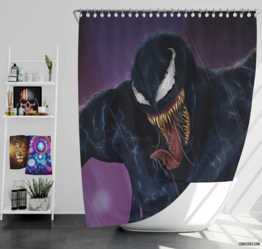 Venom Marvel Mysterious Symbiote Comic Shower Curtain