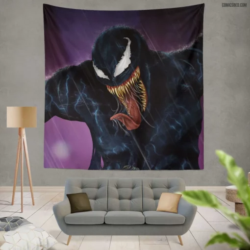 Venom Marvel Mysterious Symbiote Comic Wall Tapestry