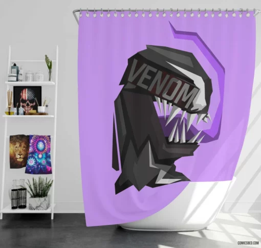 Venom Marvel Sinister Chronicles Comic Shower Curtain