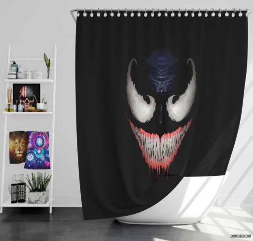 Venom Marvel Sinister Comic Shower Curtain