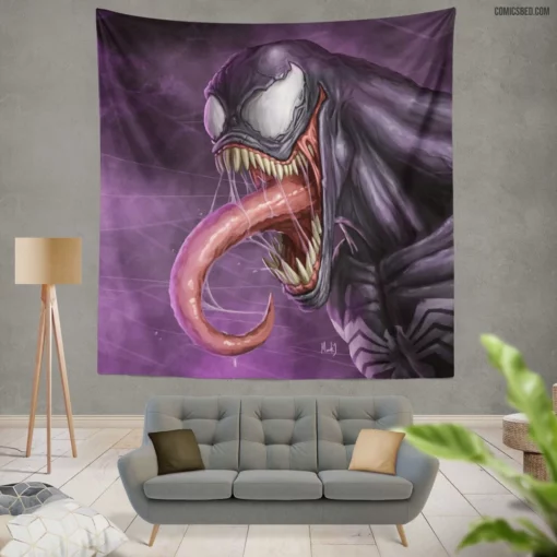 Venom Marvel Sinister Creature Comic Wall Tapestry