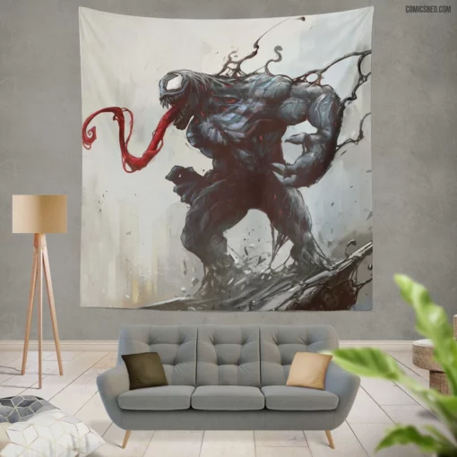 Venom Marvel Sinister Symbiosis Comic Wall Tapestry