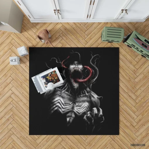 Venom Marvel Sinister Symbiote Exploits Comic Rug