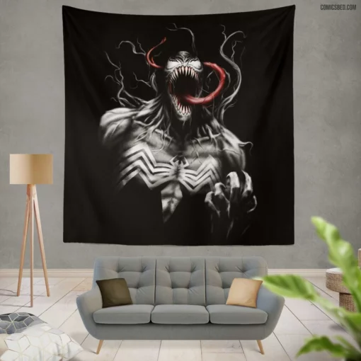 Venom Marvel Sinister Symbiote Exploits Comic Wall Tapestry