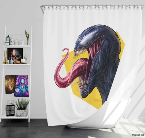 Venom Marvel Sinister Symbiote Saga Comic Shower Curtain