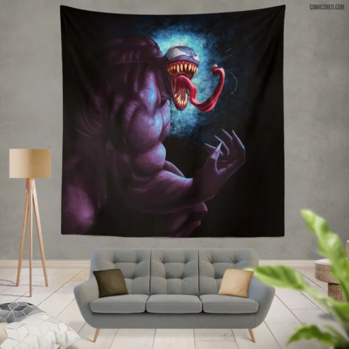 Venom Marvel Sinister Symbiote Unleashed Comic Wall Tapestry