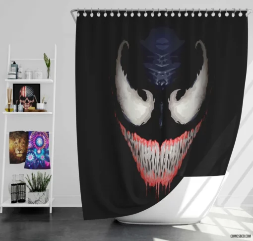 Venom Marvel Symbiote Showdown Comic Shower Curtain