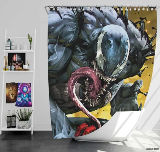 Venom Marvel Symbiotic Antihero Comic Shower Curtain