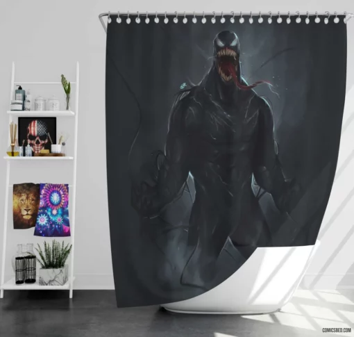 Venom Marvel Symbiotic Force Comic Shower Curtain