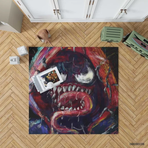 Venom Marvel Symbiotic Menace Miles Morales Comic Rug