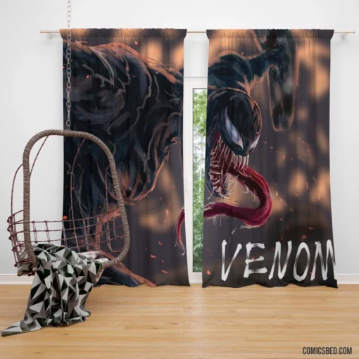 Venom Marvel Symbiotic Threat Comic Curtain