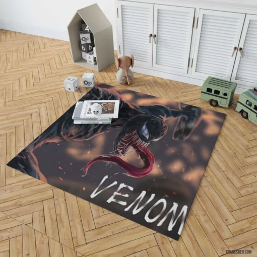 Venom Marvel Symbiotic Threat Comic Rug 1