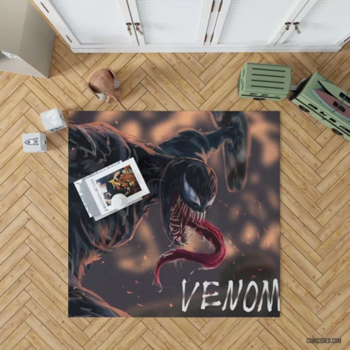 Venom Marvel Symbiotic Threat Comic Rug