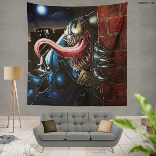 Venom Marvel Symbiotic Villain Comic Wall Tapestry