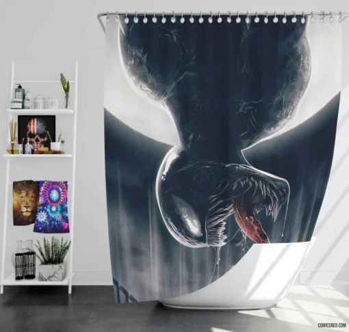 Venom Marvel Vicious Symbiote Adventures Comic Shower Curtain