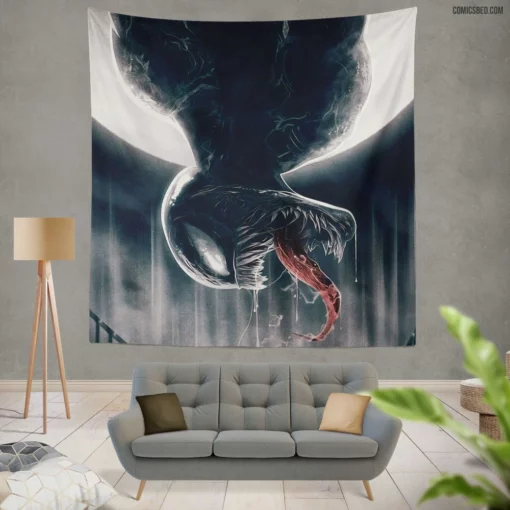 Venom Marvel Vicious Symbiote Adventures Comic Wall Tapestry