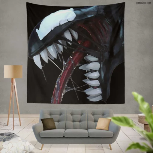 Venom Marvel Vicious Symbiote Saga Comic Wall Tapestry