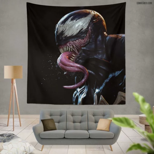 Venom Marvel Vicious Symbiote Unleashed Comic Wall Tapestry