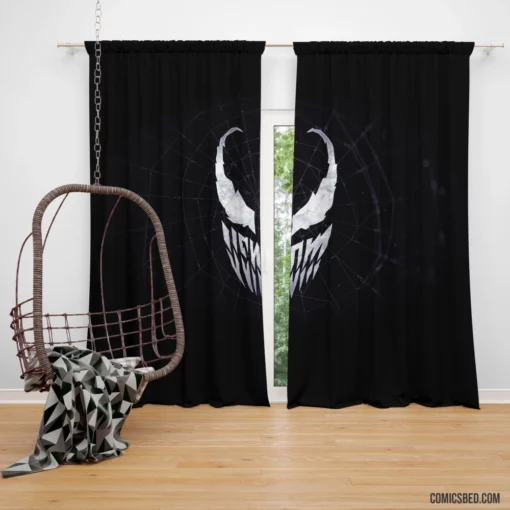 Venom Minimalist Sinister Symbol Comic Curtain