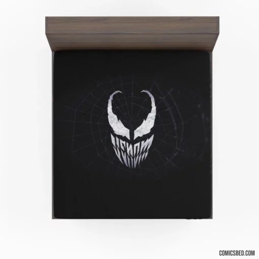 Venom Minimalist Sinister Symbol Comic Fitted Sheet 1